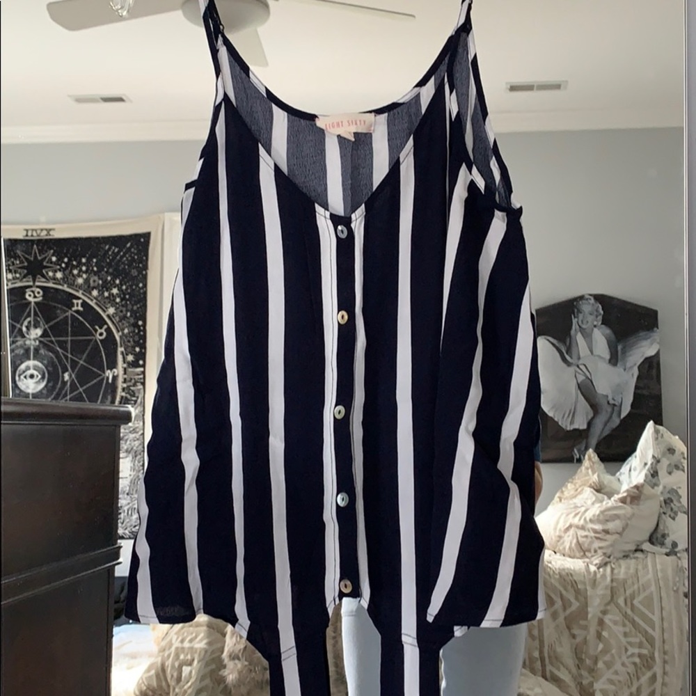 Striped sleeveless blouse
